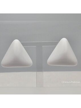 ✨2/$10✨ White Pyramid Stud Earrings 3D Geometric Triangle Minimalist Wear